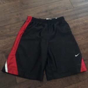 Black, red, and white nike shorts!